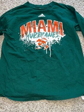 Kids university of Miami long sleeve tshirt adidas size medium